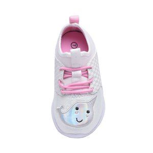 NEW CUTEE Toddler Pink & White Happy Whale Shoes Sizes 5 to 10 Padded Lt/weight